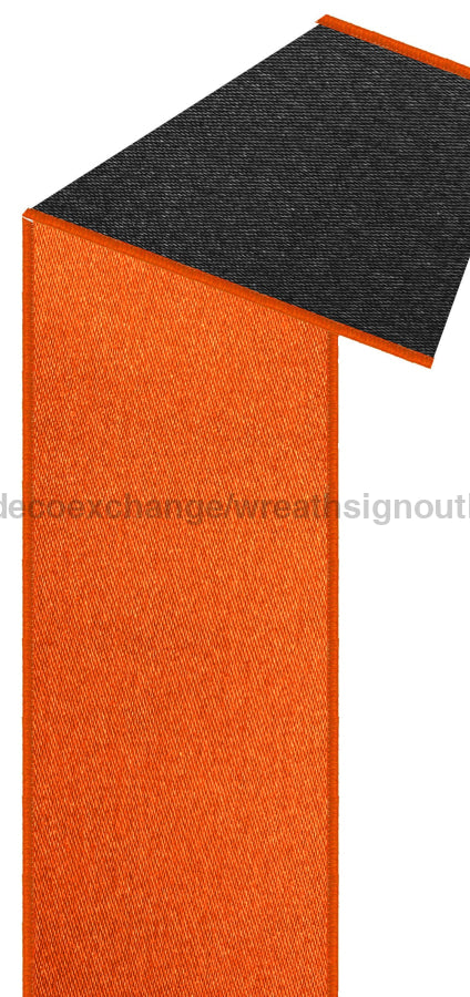 1.5’’X10Yd Satin Fused Orange/Black LX4001P2 Ribbon