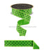 1.5’’X10Yd Small Polka Dot/Fused Fresh Green/Black Lx3046Lt Ribbon