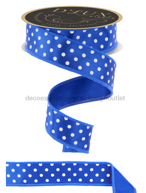 1.5’’X10Yd Small Polka Dot/Fused Royal Blue/White Lx303025 Ribbon