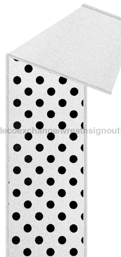 1.5’’X10Yd Small Polka Dot/Fused White/Black LX304627 Ribbon