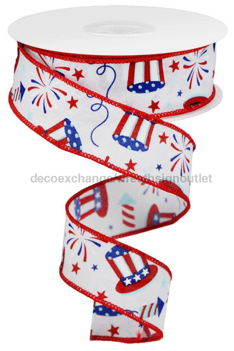 1.5’’X10Yd Uncle Sam/Fireworks/Royal White/Red/Blue RGC116727 Ribbon