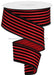 1.5’X10Yd Velvet Vertical Thin Lines Red/Black Rge139324 Ribbon