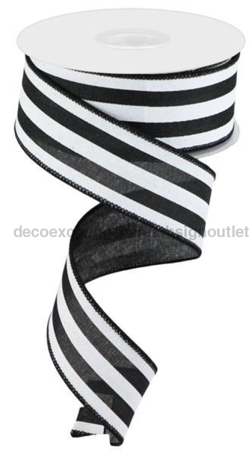 1.5"X10Yd Vertical Stripe Black/White RGC156202 - DecoExchange®