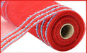 10.25"X10Yd Drift/Pp Wide Border Mesh Red/Turquoise RY8116N9 - DecoExchange