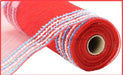 10.25"X10Yd Drift/Pp Wide Border Mesh Red/Turquoise/White RY8116Y9 - DecoExchange®