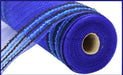 10.25"X10Yd Drift/Pp Wide Border Mesh Royal Blue/Black RY8116K5 - DecoExchange®
