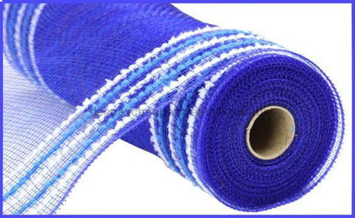 10.25"X10Yd Drift/Pp Wide Border Mesh Royal Blue/White RY811665 - DecoExchange®