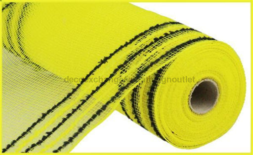 10.25"X10Yd Drift/Pp Wide Border Mesh Yellow/Black RY8116F4 - DecoExchange