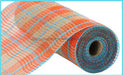 10.25X10Yd Faux Jute/lg Plaid Mesh Orange/natural/turquoise Ry8331X4