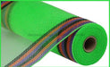 10.25"X10Yd Faux Jute/Pp/Border Stripe Lime/Purple/Orange/Black RY832676 - DecoExchange