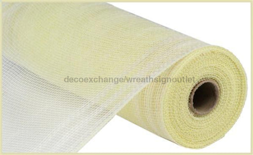 10.25X10Yd Faux Jute/Pp/Border Stripe Cream Ry832483 Mesh