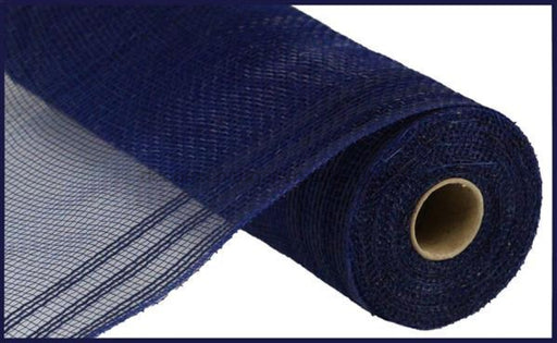 10.25X10Yd Faux Jute/Pp/Border Stripe Navy Blue Ry832419 Mesh