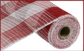 10.25"X10Yd Faux Jute/Pp Large Check Red/White RY831549 - DecoExchange