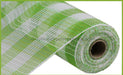 10.25"X10Yd Faux Jute/Pp Small Check Fresh Green/White RY832066 - DecoExchange