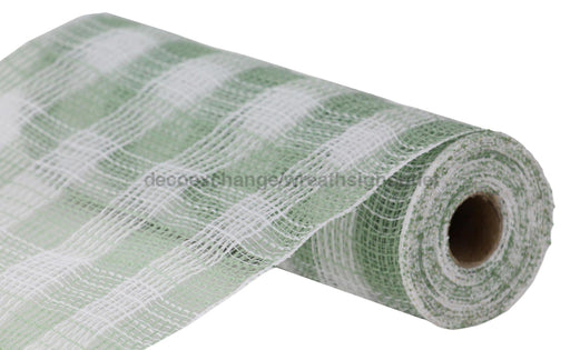 10.25’X10Yd Faux Jute/Pp Small Check Sage/White Ry8320R8 Mesh
