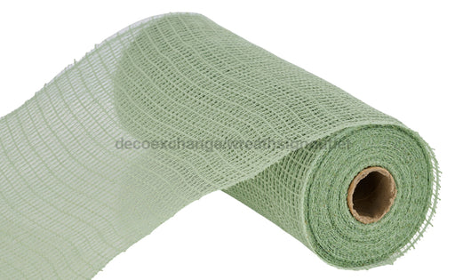 10.25’X10Yd Faux Jute/Pp Stripe Sage Green Ry8312Ak Mesh