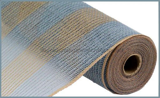 10.25"X10Yd Faux Jute/Pp Wide Stripe Grey/Natural RY8314K6 - DecoExchange