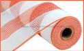 10.25"X10Yd Faux Jute/Pp Wide Stripe White/Orange RY8314J7 - DecoExchange