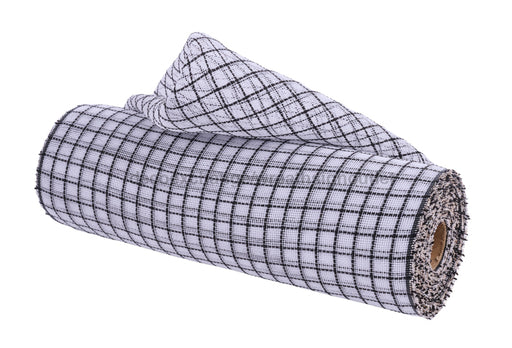 10.25’’X10Yd Fine Weave Faux Jute Check White/Black Ry5003F6 Mesh
