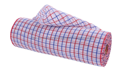 10.25’’X10Yd Fine Weave Faux Jute Check White/Red/Blue Ry500388 Mesh