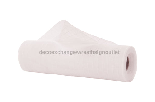 10.25’’X10Yd Fine Weave Metallic Mesh White W/White Film Ry5001R1