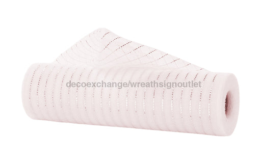 10.25’’X10Yd Fine Weave Metallic Mesh White W/Silver Foil Ry500198