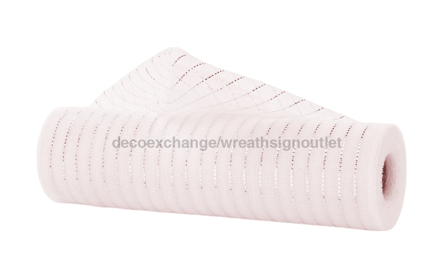 10.25’’X10Yd Fine Weave Metallic Mesh White W/Silver Foil Ry500198