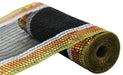 10.25"X10Yd Matte/Faux Jute Border Mesh Black/Gold/Orange/White RY8037FW - DecoExchange®