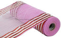 10.25’X10Yd Matte Xl Foil Border Mesh Pink/Red/White Ry8515Af