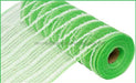 10.25"X10Yd Metallic Drift Mesh Lime Green/White RY810066 - DecoExchange®