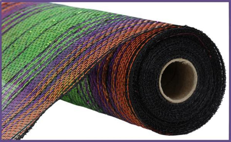 10.25X10Yd Metallic/Matte Ombre Mesh Lime/Purple/Orange/Black Ry861176