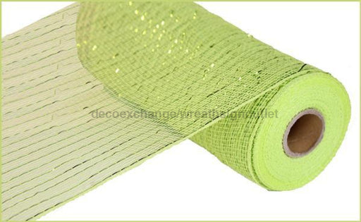 10.25X10Yd Metallic Mesh Apple Green W/Lime Foil Re800171