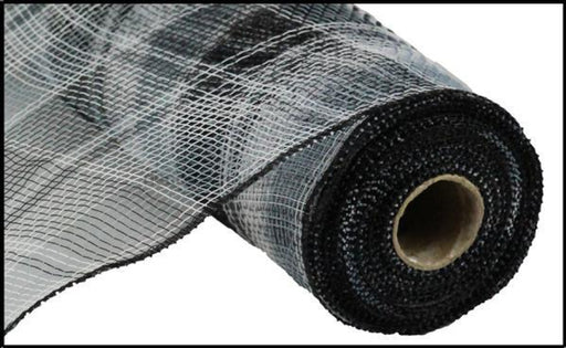 10.25X10Yd Plaid Mesh Black/White/Grey Ry8413H7