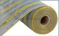 10.25"X10Yd Poly/Faux Jute/Metallic Mesh Grey/Silver/Gold RY8020CH - DecoExchange®
