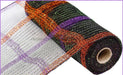 10.25’’X10Yd Tinsel/Foil Stripe Check Black/Orange/Purple/Lime RY840576 Mesh