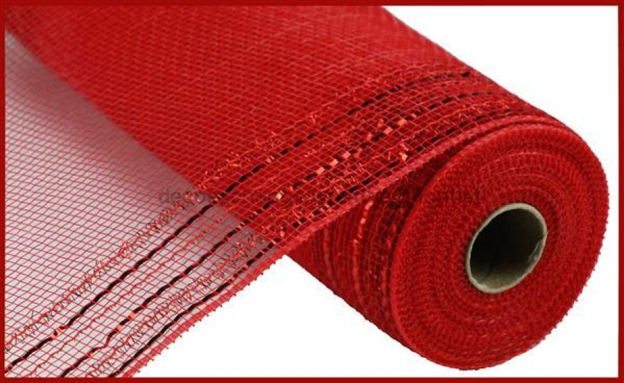 10.25"X10Yd Tinsel/Foil Wide Border Mesh Red RY850724 - DecoExchange®