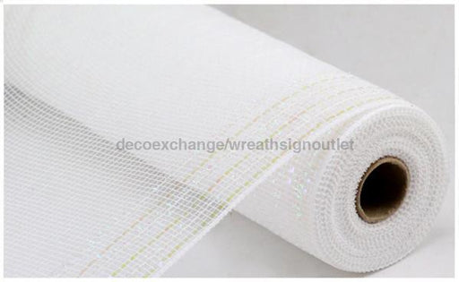 10.25"X10Yd Tinsel/Foil Wide Border Mesh White/Iridescent RY850550 - DecoExchange®