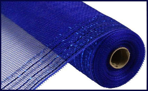 10.5"X10Yd Tinsel/Foil Wide Border Mesh Royal Blue RY850725 - DecoExchange