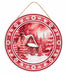 10.5’’Dia Mdf Winter Cabin Scene Sign Red/White AP742424 Sign