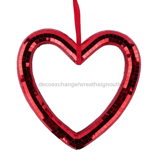 10.5’’H Mirror Heart Ornament Red HV919224 Attachment
