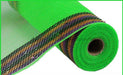 10.5"X10Yd Border Stripe Metallic Mesh Lime/Purple/Orange/Black RY850476 - DecoExchange