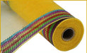 10.5X10Yd Border Stripe Metallic Mesh Multi Brights Ry850483