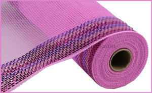 10.5"X10Yd Border Stripe Metallic Mesh Pink/Lavender/Hot Pink RY8504H4 - DecoExchange