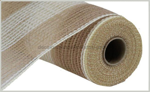 10.5"X10Yd Faux Jute/Pp Wide Stripe Natural/Cream RY831454 - DecoExchange