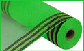 10.5"X10Yd Faux Jute/Pp/Border Stripe Lime/Black/Fresh Green RY8325K4 - DecoExchange