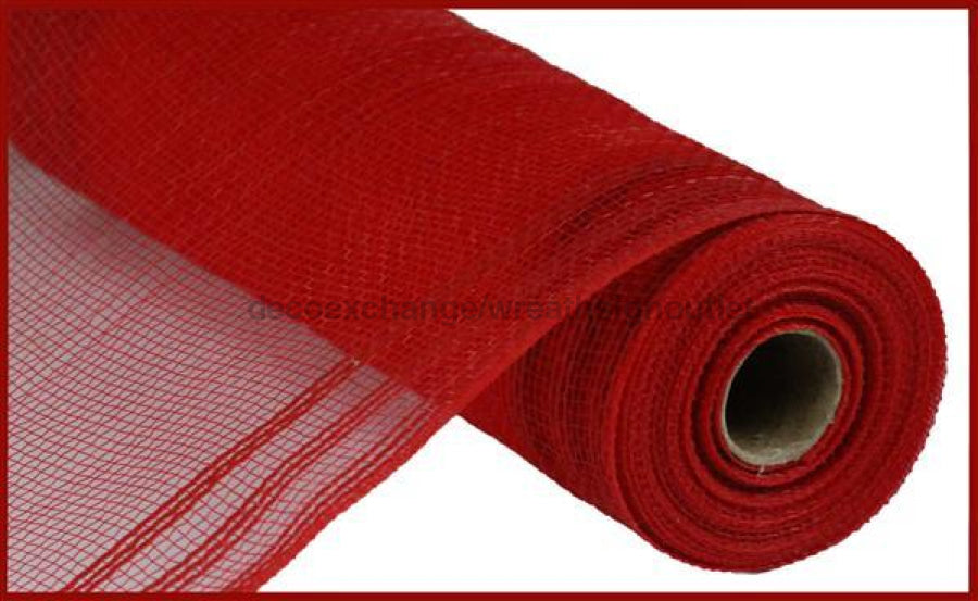 10.5"X10Yd Faux Jute/Pp/Border Stripe Red RY832424 - DecoExchange