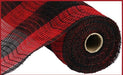10.5"X10Yd Faux Jute/Pp Large Check Red/Black RY8315E6 - DecoExchange