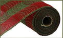 10.5"X10Yd Faux Jute/Pp Large Check Red/Moss Green RY831558 - DecoExchange