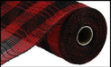 10.5"X10YD FAUX JUTE/PP SMALL CHECK RED/BLACK RY8320E6 - DecoExchange