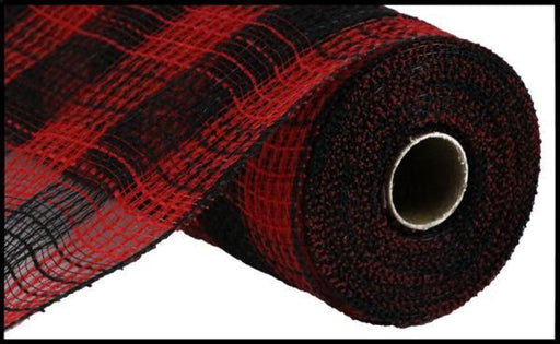 10.5"X10YD FAUX JUTE/PP SMALL CHECK RED/BLACK RY8320E6 - DecoExchange